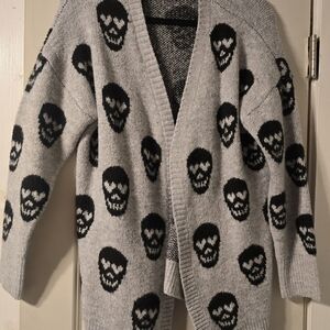 No Boundaries Gray and Black Knit Cardigan